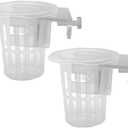 2 x DONGKER Aquarium Plant Holder,2 PCS Hanging Fish Tank Plant Pot for Fish Tank Wall Thickness up to 1.2cm/0.5" (Round Opening)