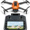 F180 Drones with 4K Camera Adults 4.5" LCD RC Screen, Follow Me Professional Drone GPS Auto Return Home, 5GHz FPV Real-Time RC Quadcopter Dron for Beginner, SD Card, Long Flight Time Under 249g
