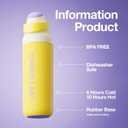 CHAKO LAB Insulated Stainless Steel Water Bottle, BPA-Free Sports Water Bottle,Spout and Straw,Leak Proof Locking Lid,Designed for Travel, School, and Sport,BPA Free,23 oz,Lemon