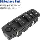 Front Left Driver Side Master Power Window Switch Replacement for 2009-2012 Dodge Ram 1500 2500 3500 Pickup Crew Cab Quad, OE Replace 4602863AD 4602863AB 4602863AC 901-473