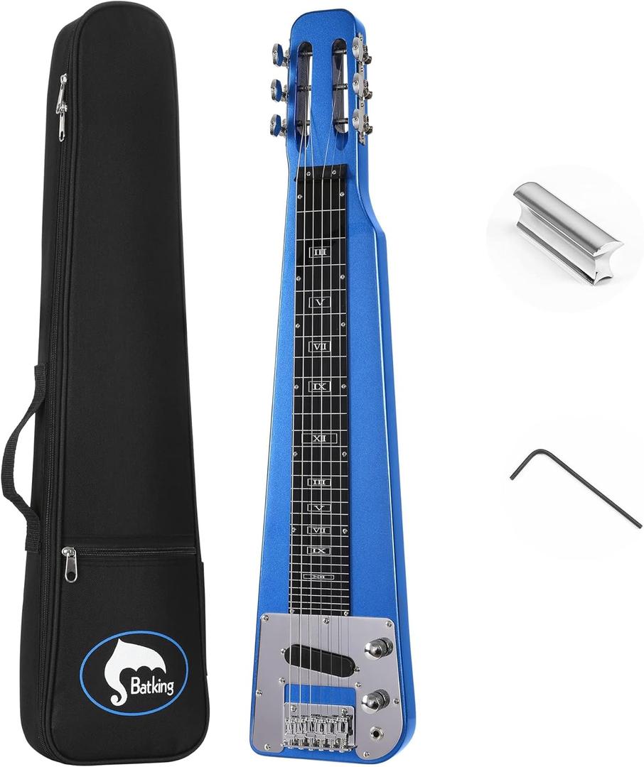 Lap Steel Guitar 6 String Slotted Head Stock Electric Slide Guitars Light Blue Colour
