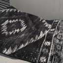 Area Rug 5x7 Rug Machine Washable Non-Slip Low Pile Print Pattern Western Rug for Living Room Bedroom Entryway Tribal Series -Black