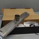 Shower Drain by EMBATHER Linear Shower Drain 18 Inch Floor Drain with Removable Quadrato Pattern Grate CUPC Certified, 304 Stainless Shower Drain Base Hair Strainer and Leveling Feet (Brushed Nickel)