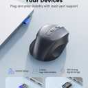 Wireless Mouse for Laptop, 2.4GHz Computer Mouse with USB-A Port &USB-C Adapter, Cordless Office Mice with 6 Buttons & 3 Level DPI for Small to Medium Hands, Work with PC, Desktop, Tablet - M21