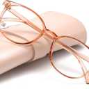 miyya Blue Light Blocking Glasses Women, Fashion Round Transparent Anti Blue Light Glasses with Anti Eyestrain & UV Glare