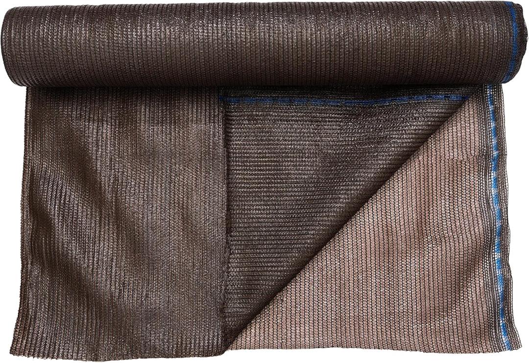 WindscreenSupplyCo] 60% 5'10'' x 100 FT Eyelets Shade Cloth Roll Sunblock Shade UV Resistant Net for Garden Greenhouse Flower Plant Patio Kennel, Brown - PS6160BRN