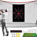 Bltend Golf Net: 10x7ft Golf Practice Nets for Backyard Driving Real Balls, Heavy Duty Golfer Training Net with Mat for Outdoor/Indoor/Garage/Basement Hitting Swing Chipping, Golfer Gift for Men Dad