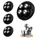 TRVL FIELDER Self Adhesive Caster Wheels, Appliance Slider Appliance Rollers for Kitchen Countertop, 360 Mini Universal Casters Counter Small Slider Roller for Coffee Maker, Air Fryer (Black, 4 PCS)