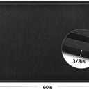Large Bulletin Board - 60 x 36 Inches, Foldable Decorative Felt Board for Wall Photo Display Board with Self-Adhesive Tape, Includes 36 Push Pins - Black