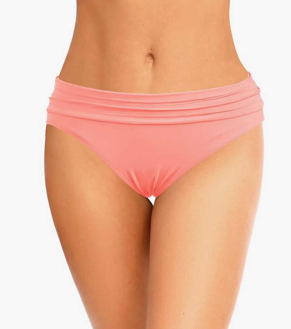 Zmart Women Full Coverage Ruched Bikini Bottoms Tummy Control Swim Bottoms Scrunch Ruffle Bathing Suit Bottom Size XL