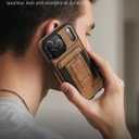 for iPhone 17 Pro Leather Case, Wallet Case with Card Holder (3 Cards) & Kickstand, Slim Protective Cover with Stand for iPhone 17 Pro 6.3"Brown