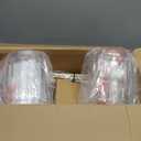 Brushed Gold Pendant Lights Kitchen Island 2 Pack, HWH 6 Inch Hanging Lights Fixtures with Bell-Shaped Fluted Clear Glass, Modern Kitchen Island Lighting