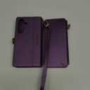 Defencase Compatible with Samsung Galaxy S24 Case Wallet with RFID Blocking Card Holder for Women Men, Soft PU Leather Magnetic Snap Flip Zipper Strap Wallet Phone Case Fit for Galaxy S24 6.2", Purple