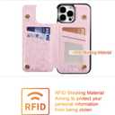 UEEBAI Wallet Case for iPhone 13 Pro with Card Holders, PU Leather Floral Cover Kickstand RFID Blocking Double Magnetic Clasp Rilievo Flower Flip Case for Women Girls - White Daisy