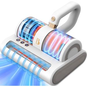 Mattress Vacuum Cleaner Bed Vacuum with 253.7nm UV-C Light, 16Kpa Suction & 48000 RPM/Min Auto Brushrolls & Ultrasonic, Dual Motors Powerful Anti-Allergen Bed Vacuum for Pet Hair, Dust, etc. VC0011