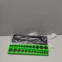 Magnetic Socket Organizer Holder Tool: 8PCS Set includes 2PCS 1/4", 4PCS 3/8", 2PCS 1/2" Drive Socket Storage Trays Toolboxs, Holding 199 Slots Soft Rubber Covering Black Green (sockets not included)