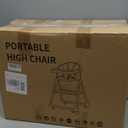 Baby High Chair for Toddler, Foldable High Chair for Dining Table Highchair with 5 Point Harness Seat Removable Adjustable Tray Portable Baby Dinning Chair with Lockable Wheels Easy to Clean Surface