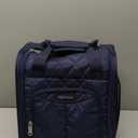 Amazon Basics Underseat Carry On Luggage with Wheels - 14" Rolling Travel Bag, Navy Quilted