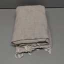 JIALE Tablecloths for Rectangle Tables, Cotton Linen Table Cloth Waterproof Tablecloth Wrinkle Free Farmhouse Dining Tables Cover, Soft Fabric Table Cloths with Tassels, Brown, 55" X 86", 6-8 Seats