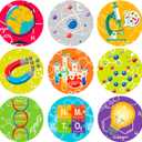1800 Pcs Science Stickers for Party Favor Stickers Bulk Chocolate Science Decals for Chemistry Laboratory Birthday Theme Party Favors, 9 Styles