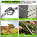Short Metal Water Hose 6ft,Stainless Steel Garden Hose with Male & Female Connectors,Kink-Free Leakproof Flexible Hose Extension Adapter Water Pipe Extender for Hose Reel,Yard,Lawn,RV,Outdoor,Faucet