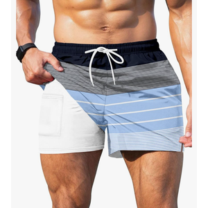 GIISAM Men's Swim Trunks, Bathing Suit 4 inch Inseam Quick Dry Swimsuit Beach Board Shorts with Compression Liner, XL