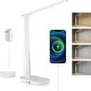 HONEYWELL LED Desk Lamp - HWT-H2 Sunturalux Eye-Caring Foldable Desk Light with USB A+C Dual Charging Port 4 Color Modes Dimmable Table Lamp for Home Office Bedroom Reading Study Work - White