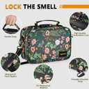 Smell Proof Bag, Christmas Gift Set for Friends, Smell Proof Bags with Combination Lock Scent Proof Travel Set, Odorless Rolling Tray Carbon Lining Organizer Travel Medicine Bags (Green)