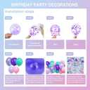 Mermaid Birthday Party Decorations,Mermaid Balloons Kit Sea Balloon Tail Foil Balloon for Girls,Birthday Banner,Sash,Cake Toppers (Number 5)