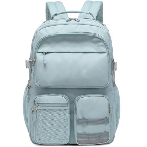 Lohol Water Resistant Backpack with Multifunctional Pockets for Teens, Durable Bookbag fits 15.6 inch Laptop for School Travel College, 25L (Blue)