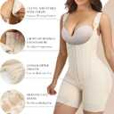 YIANNA Fajas Colombianas Shapewear Tummy Control Body Shaper Postpartum Butt Lifting Compression Garment with Bones (XL)