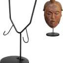 U Style Adjustable Metal Display Stand for Masks, Sculptures and Artifacts with Detachable Base for Egyptian, Roman, Greek, Pre Columbian Collectibles(1 Pcs,12 Inch Height)