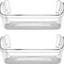 240323002 Refrigerator Door Bin Shelf Compatible with Frigidaire or Electrolux, Bottom 2 Shelves on Refrigerator Side, Clear, Double Unit, Replaces PS429725, AP2115742