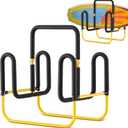 Gisafai Double Up Sup Stand, Holds 2 Standing up Paddle Boards, Freestanding Paddleboard Dock Storage Rack Heavy Duty Metal Surfboard Stand Paddle Board Holder for Floor Outdoor Garage, Yellow