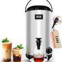 Drink Dispenser with Heating Insulated Beverage Dispenser, Electric Heating Beverage Dispenser-75 Cup Hot&Cold water Urn,Stainless Steel Hot Drink Dispenser 12 L/3.2 Gallon for tea,Juice