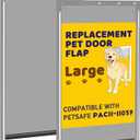 2PCS PAC11-11039 Pet Door Replacement Flaps for Dog and Cat, Doggy Replacement Flap Doors Compatible with Large Pet-Safes Freedom Doggie Doors, Large Size 10 1/8" X 16 7/8" (Smoky Translucent)
