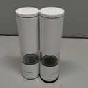 LARS NYSM Salt and Pepper Grinder Set Manual, Stainless Steel Salt and Pepper Mills with Adjustable Ceramic Grinder I Design Spice Shakers (Pure White)