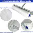 Self Leveling Tools Kit Spiked Roller 20 in 9 inch Epoxy Roller Spike Shoes for Concrete Epoxy Flooring Stainless Steel Notched Squeegee Rake Cement Floor Leveling Tools