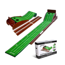 Golf Putting Mat with Auto Ball Return | Luxurious Velvet Surface | Indoor & Outdoor Putting Green for Home, Office, Backyard Golf Practice | Perfect Golf Gift for Men & Women