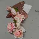Canlierr 32 Pcs DIY Graduation Cap Decorations Accessory Kit Include Faux Flower Heads 3D Butterfly Grad Cap Decorations(Pink Tone)