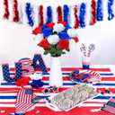 50 Pcs Artificial Red White and Blue Roses Patriotic Flowers 4th of July Fake Silk Roses with Long Stems for Table Centerpieces Memorial Day Party Home Outdoor Decor