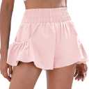 BMJL Womens High Waisted Shorts Athletic Running Shorts Workout Gym Quick Dry Flowy Shorts with Pockets (Medium, Baby Pink48)