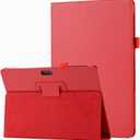 for Microsoft Surface 3 1645 1657 Tablet Smart Cover, Ultra Slim Folio Stand Lightweight with Sleep/Wake Up Function Leather Case for Surface 3 10.8" (Li-Red)