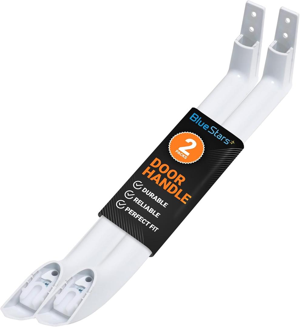 BlueStars 5304486359 5304506469 Refrigerator Door Handle Set - Compatible with Frigidaire Freezers - Replace Parts 5304504507, 242059501, 242059504 - Pack of 2 (White)