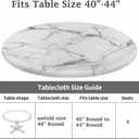 Marble Elastic Round Fitted Tablecloth 40-44 Inch, Waterproof