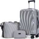 Luggage Sets 3 Piece Suitcases with Wheels, Suitcase Set, ABS+PC Hardshell Luggage with Phone Holder, Lightweight Carry on Luggage with TSA Lock Spinner Wheels (Gray)