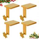 4 PCS Christmas Stocking Holders, Snowflake Stocking Holders for Mantle, Heavy Duty Xmas Stocking Hooks with Protective Pads for Fireplace Mantle Christmas Party Decoration Glod (Gold)