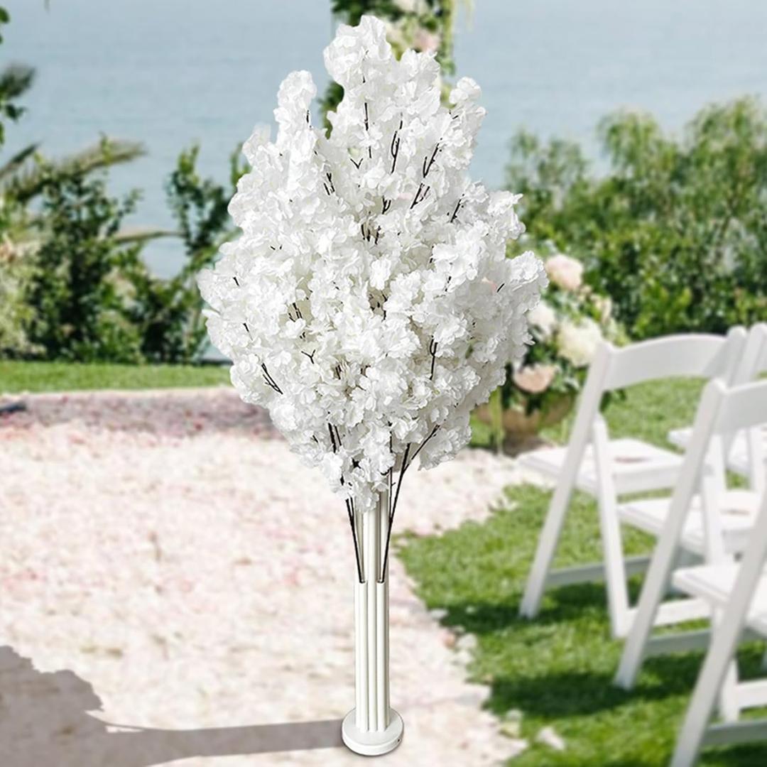 Artificial Cherry Blossom Tree with Stand, White Wedding Party Flower Tree Decoration, Everlasting Flower Tree, Wedding Party Decoration Flower Guide