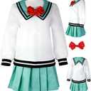 Okazaki The Saiki K Cosplay Costume School Uniform Suit Halloween Full Set (Large, Women)