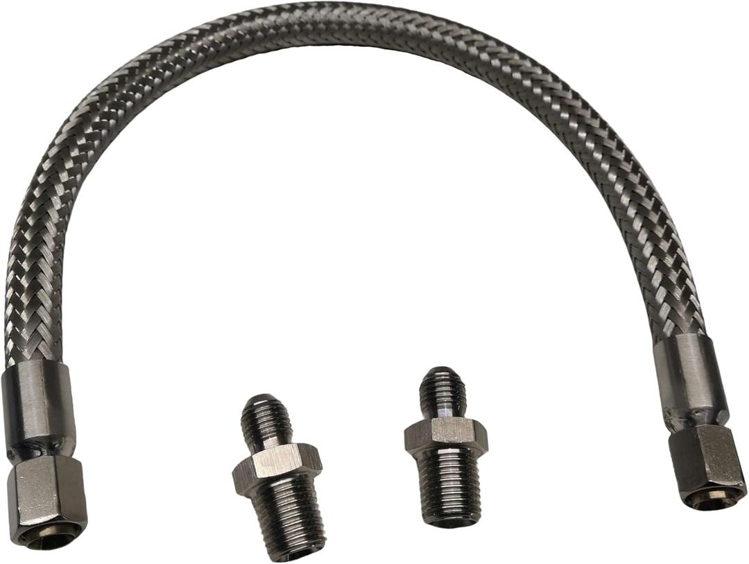 Industrial Grade Compressor Jumper Hose, JIC-4 female or 1/4" NPT male18" Length750F450 PSIBoth Sides Fittings Rotate FreelyFlexible Whole body Stainless Steel Metal Hose